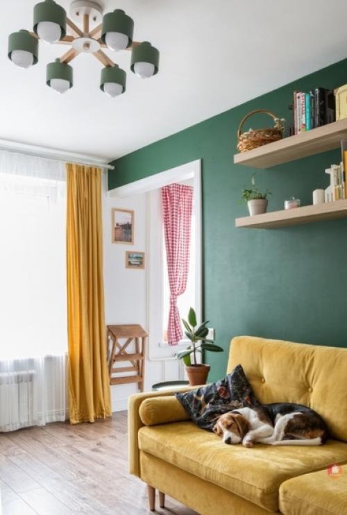 Современный скандинавский стиль в интерьере кухни, объединенной с гостиной. 06