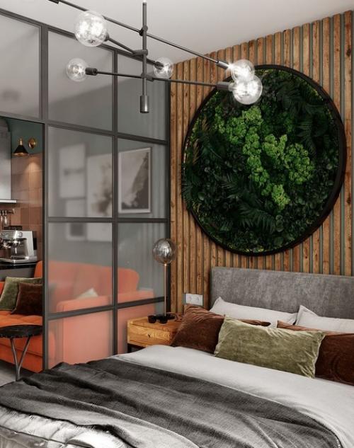 Уютный лофт в интерьере небольшой квартиры - студии площадью всего 30 кв. 07