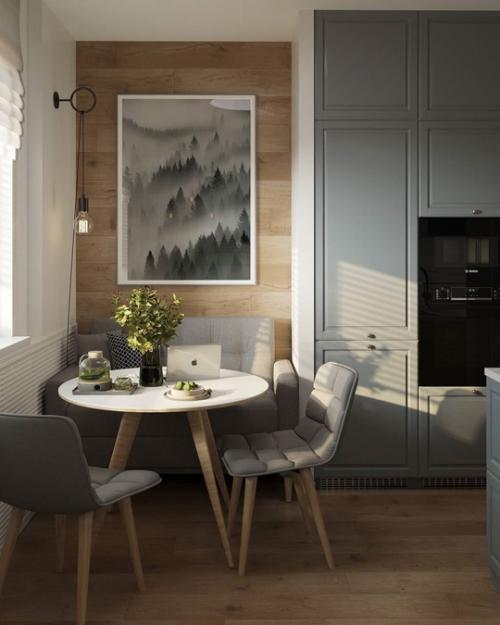 Интерьер кухни с открытыми полками. 06