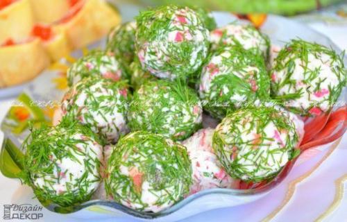 Сырные шарики с крабовыми палочками?