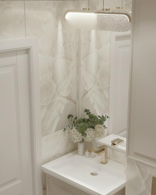 Ванна у нас в общей стилистике квартиры выполнена. 01