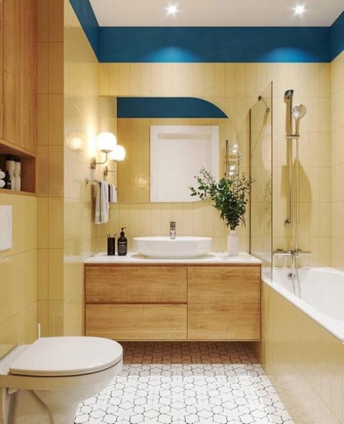 Интерьер двухкомнатной квартиры с яркой кухней. 07