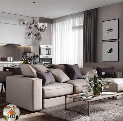 Современный интерьер. В спокойной цветовой гамме. 03