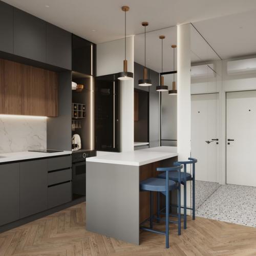 Проект квартиры - студии 28, 5 кв. 01