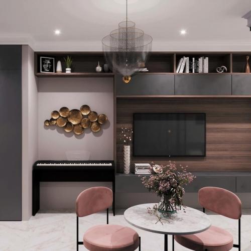 Проект студии. Студия для девушки, которая очень любит путешествовать и привозить с собой сувениры для своей квартиры. 01