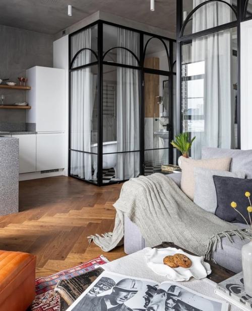 Эффектная студия в стиле лофт. 07