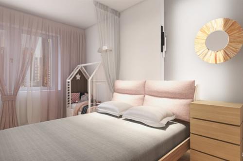 Интерьер спальни для счастливых родителей с малышом. 05