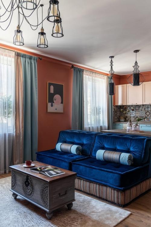 Яркий марокканский интерьер в двухкомнатной квартире 78 м. 01