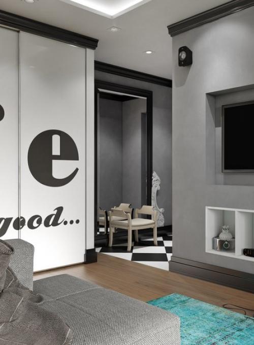 Дизайн хрущевка.  Яркий скандинавский интерьер в московской хрущевке от дизайнера Галины арабской. 01