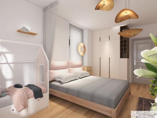 Интерьер спальни для счастливых родителей с малышом. 07