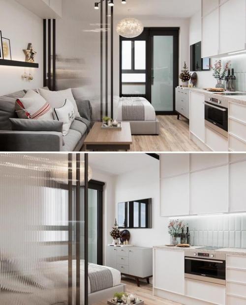 Интерьер квартиры - студии площадью 21 кв. 01