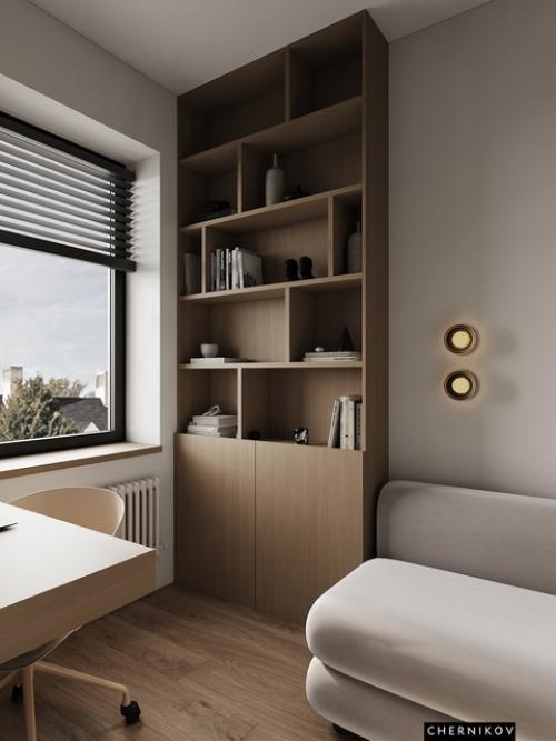 В проекте Ногинск мы отдельную комнату под кабинет предусмотрели. 02