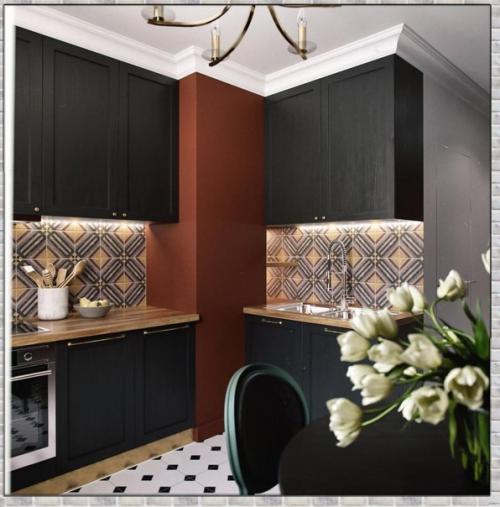 Небольшая стильная кухня. 02