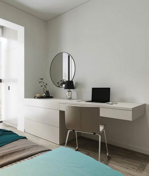 Интерьер двухкомнатной квартиры с яркой кухней. 06