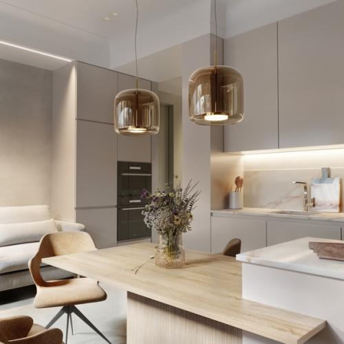 Проект небольшой, но уютной и продуманной 1-комнатной квартиры 44 кв. 03