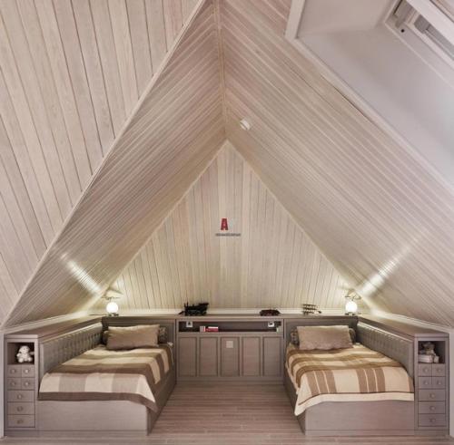 Мансардное помещение таит массу возможностей для обустройства, но спальня на мансарде - один из излюбленных вариантов. 01