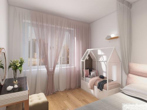 Интерьер спальни для счастливых родителей с малышом. 09