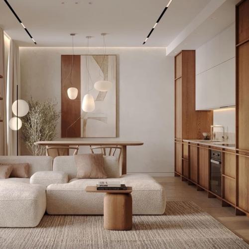 Вдохновляющий интерьер квартиры в стиле джапанди в ЖК Селигер Сити. 02