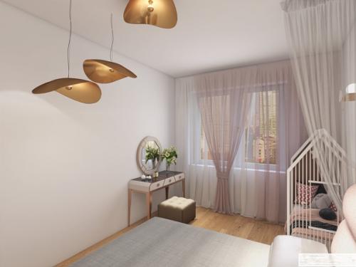 Интерьер спальни для счастливых родителей с малышом. 06