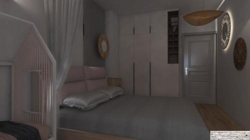 Интерьер спальни для счастливых родителей с малышом. 02