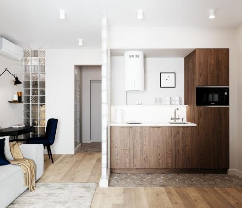 Проект квартиры - студии 32 кв. 01