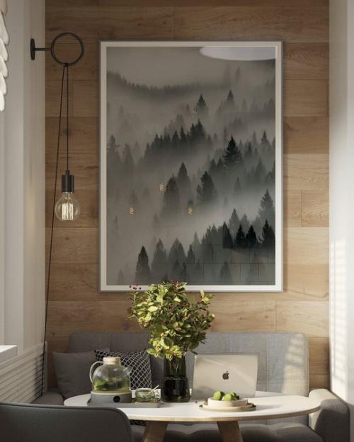 Интерьер кухни с открытыми полками. 08