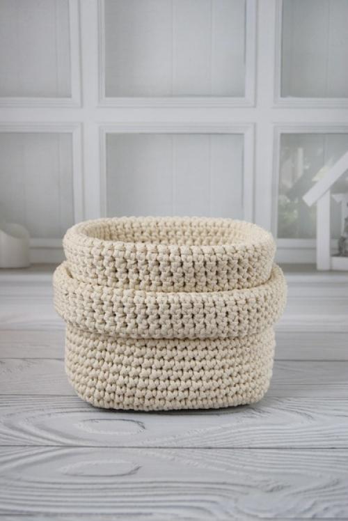 Мне понравилось вязать корзины. 02