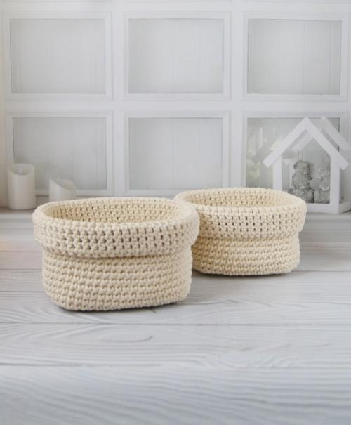 Мне понравилось вязать корзины. 03