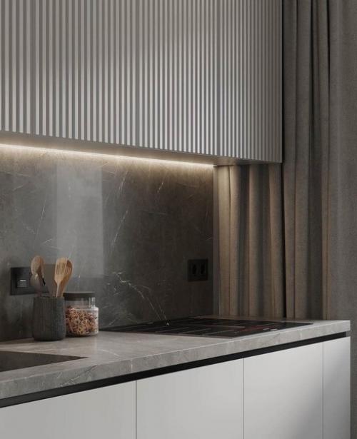 Светлые тона объединяют пространство и создают впечатление завершённости интерьера кухни. 06