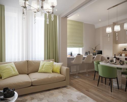 Приятная, уютная кухня - гостиная в нашем новом проекте. 03