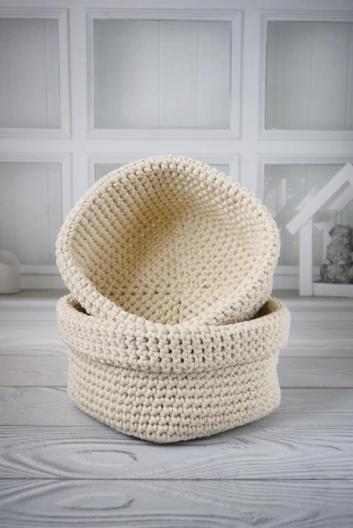 Мне понравилось вязать корзины. 01