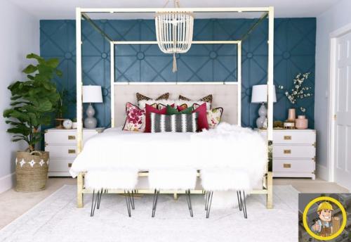 Яжестроитель. Дизайн интерьера светлой спальни: 10 фото. 07