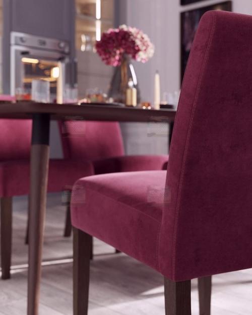 Яркий дизайн интерьера объединенной кухни - гостиной в студии. 02