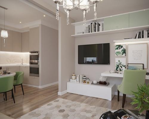 Приятная, уютная кухня - гостиная в нашем новом проекте. 04