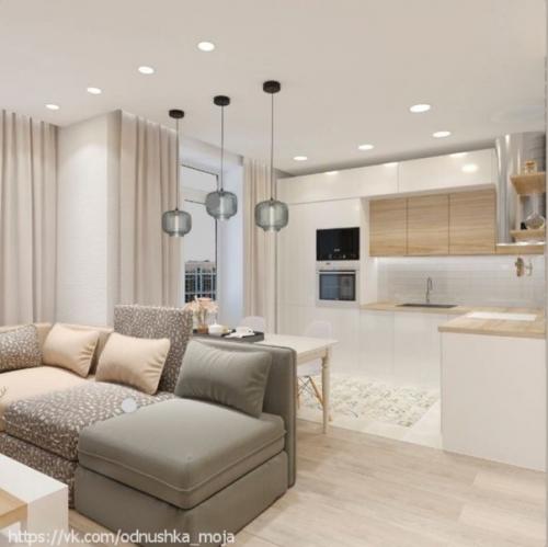 Современный скандинавский стиль в интерьере квартиры площадью 37 кв. 03