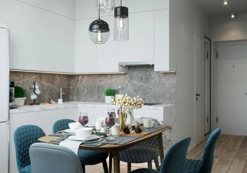 Стильная планировка однокомнатной квартиры площадью 38 кв. 01