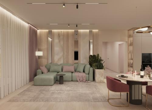 Подоспели визуализации кухни - гостиной проекта дома в ЖК Мечта. 03