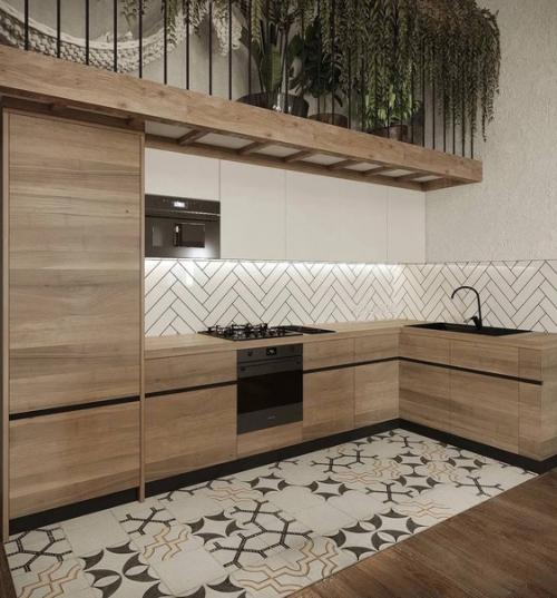 Кухня - гостиная в загородном доме в стиле фармхаус. 02