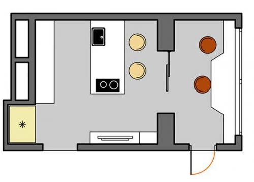 Кухня с балконом. 01