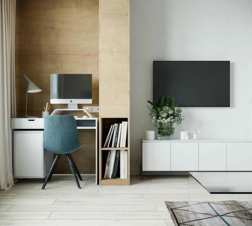 Стильная планировка однокомнатной квартиры площадью 38 кв. 04