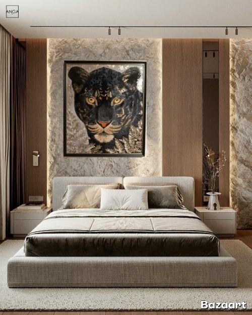 Интерьерная картина Черный Леопард. Интерьерная картина Черный Леопард.