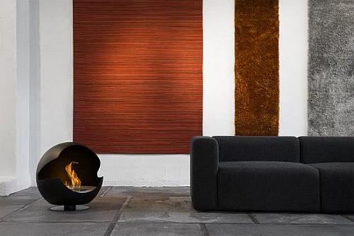 Интерьер гостиной с камином. 05