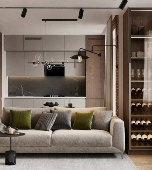 Шесть фото проекта кухни - гостиной. 03