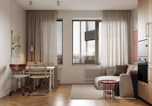 Проект 1-комнатной квартиры 46 м 2 в ЖК Legenda в Санкт-петербурге. 02