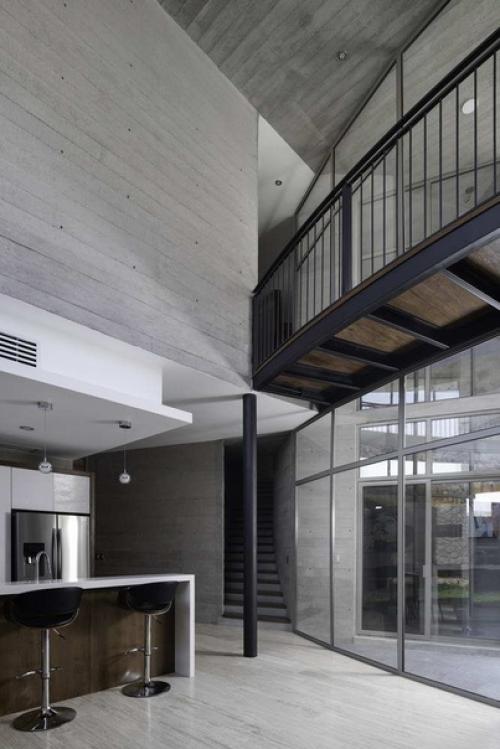 Дом из бетона, стекла и дерева. 03