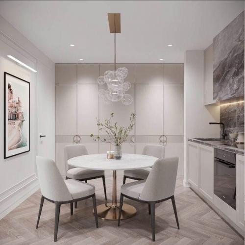 Обновленная планировка квартиры и современный дизайн выполненный в бежевых тонах. 05