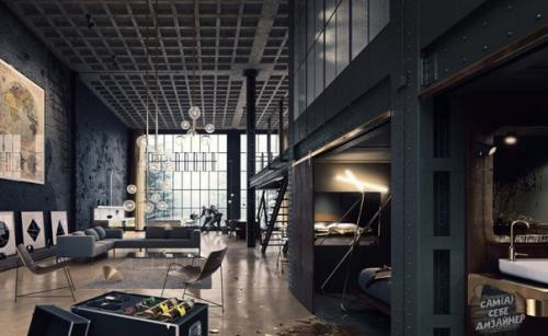 Еще один стиль в интертере - индустриальный. 02