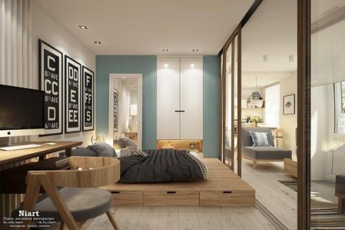 Кровать - подиум - компактное и функциональное решение для интерьера. 03