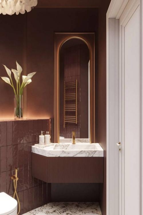 В ванной комнате царит атмосфера изысканности и комфорта, благодаря продуманной композиции, где каждая деталь играет свою роль. 01