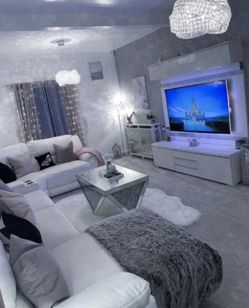 Уютный дизайн большой квартиры в светло-серых тонах невероятно. 01